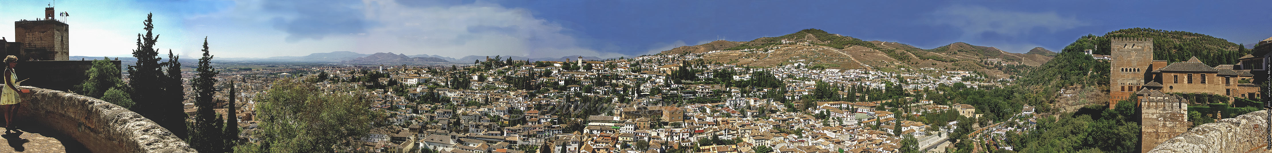 Panoramique sur Grenade vue de l'Alhambra - Grenade - 2005